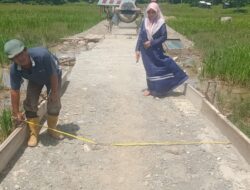 Mendukung Program Ketahanan Pangan, Desa Sinar Pagi Bangun Jalan Sepanjang 120 M.
