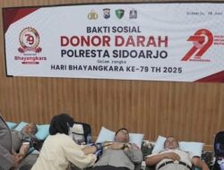 Polres Sidoarjo Gelar Donor Darah Sambut HUT Bhayangkara